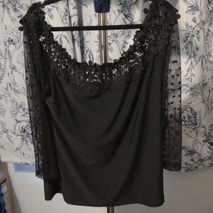 NWOT- Black Lace Women's Top